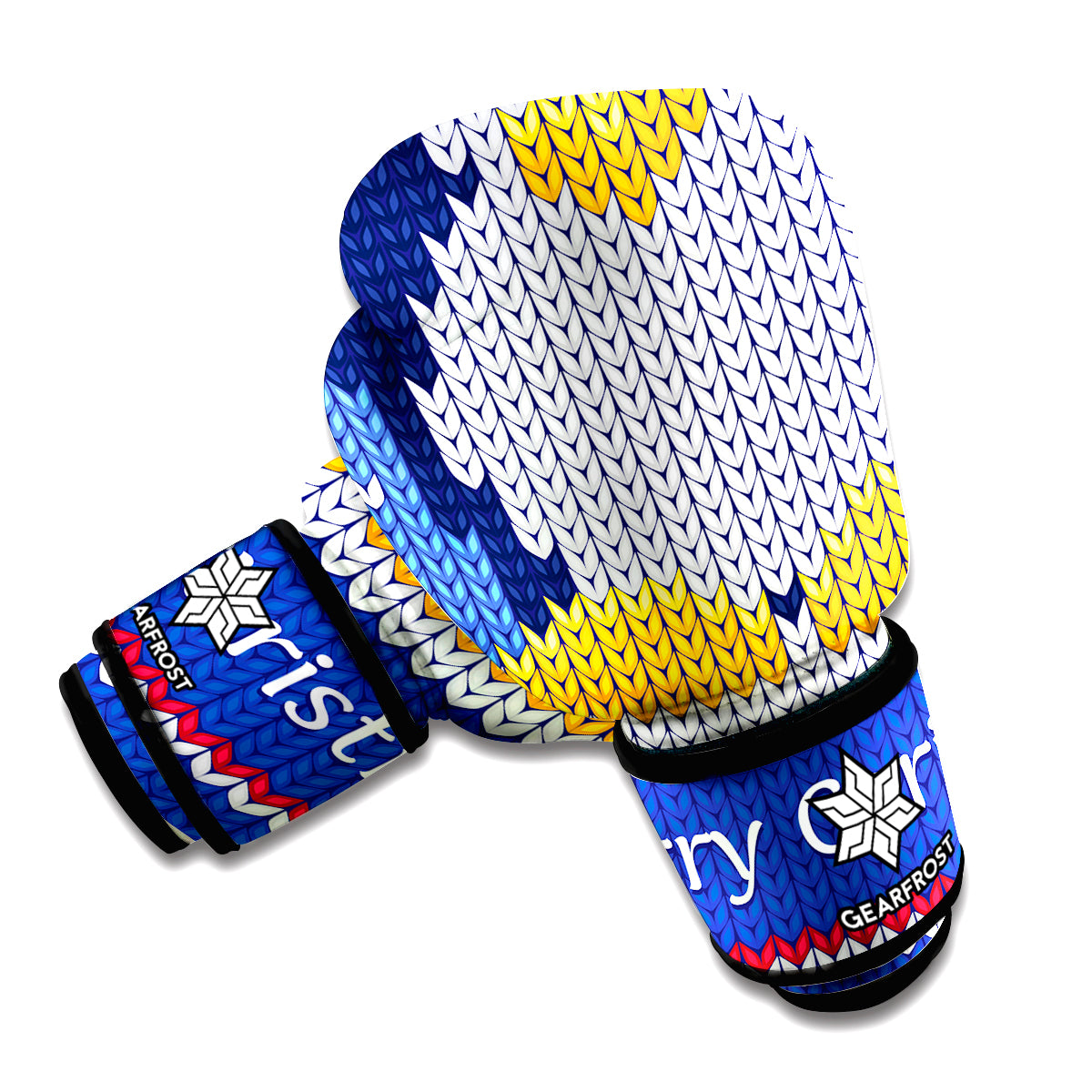 Christmas Penguin Knitted Print Boxing Gloves