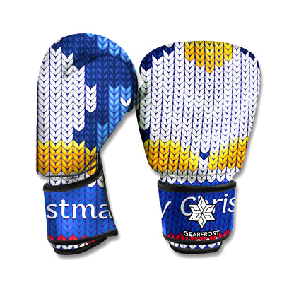 Christmas Penguin Knitted Print Boxing Gloves