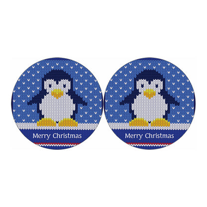 Christmas Penguin Knitted Print Car Coasters