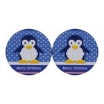Christmas Penguin Knitted Print Car Coasters