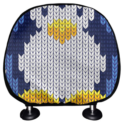 Christmas Penguin Knitted Print Car Headrest Covers
