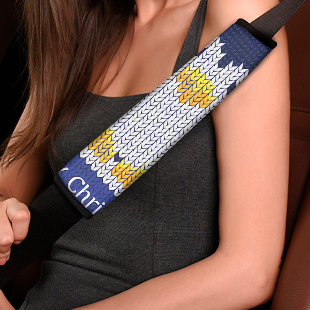 Christmas Penguin Knitted Print Car Seat Belt Covers