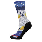 Christmas Penguin Knitted Print Crew Socks