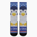 Christmas Penguin Knitted Print Crew Socks