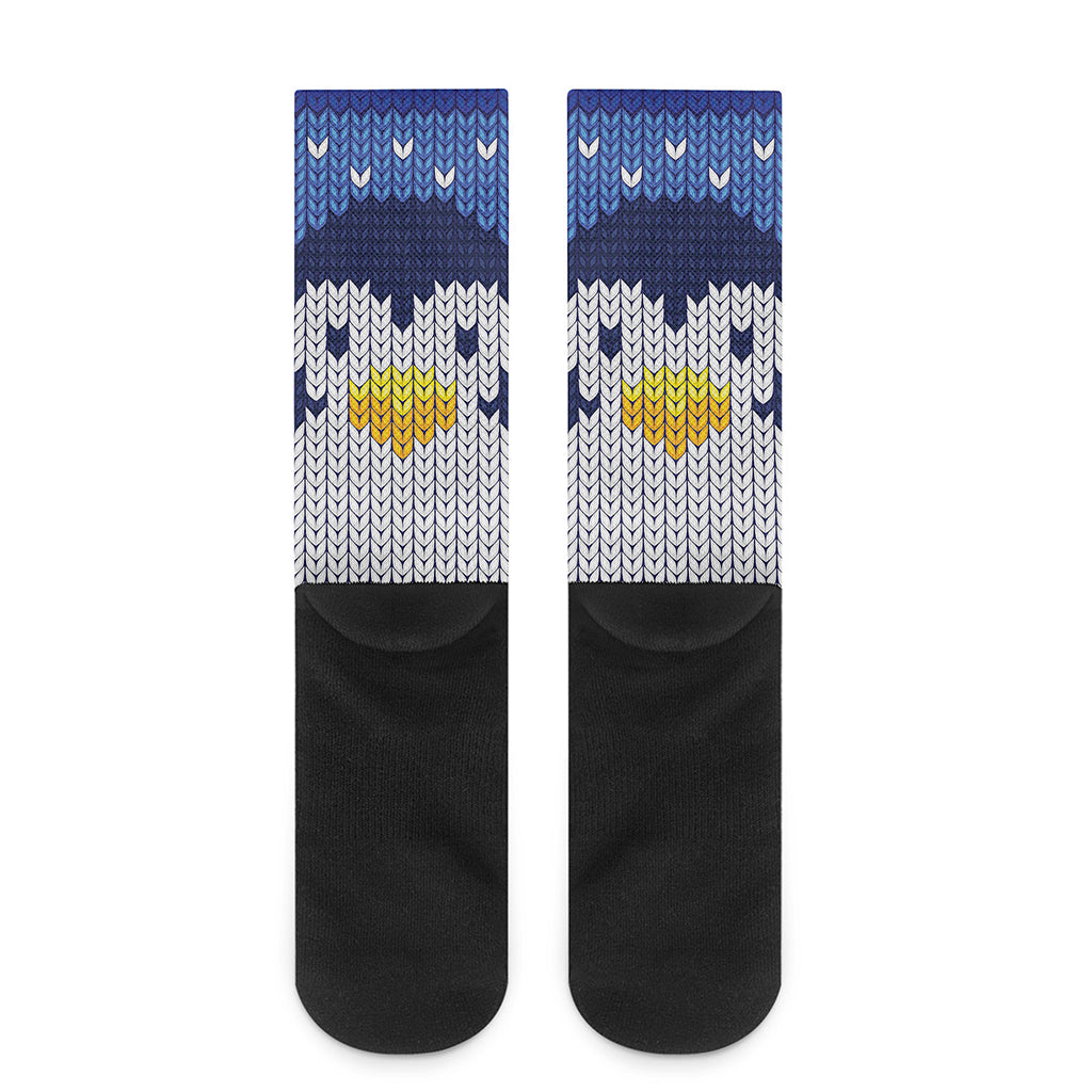 Christmas Penguin Knitted Print Crew Socks