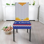 Christmas Penguin Knitted Print Dining Chair Slipcover