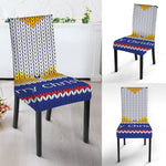 Christmas Penguin Knitted Print Dining Chair Slipcover