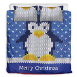 Christmas Penguin Knitted Print Duvet Cover Bedding Set