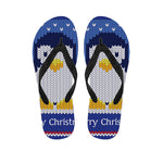 Christmas Penguin Knitted Print Flip Flops