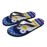 Christmas Penguin Knitted Print Flip Flops