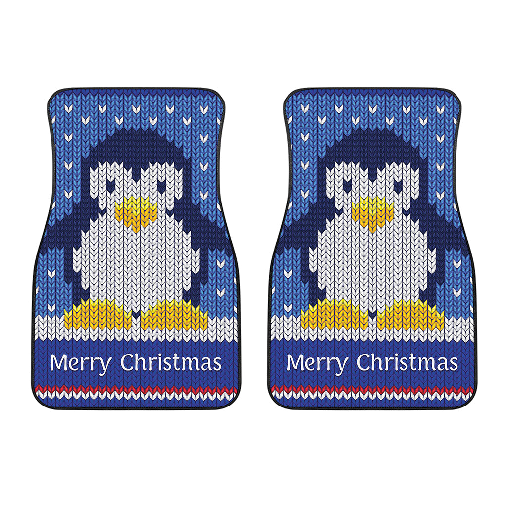 Christmas Penguin Knitted Print Front Car Floor Mats