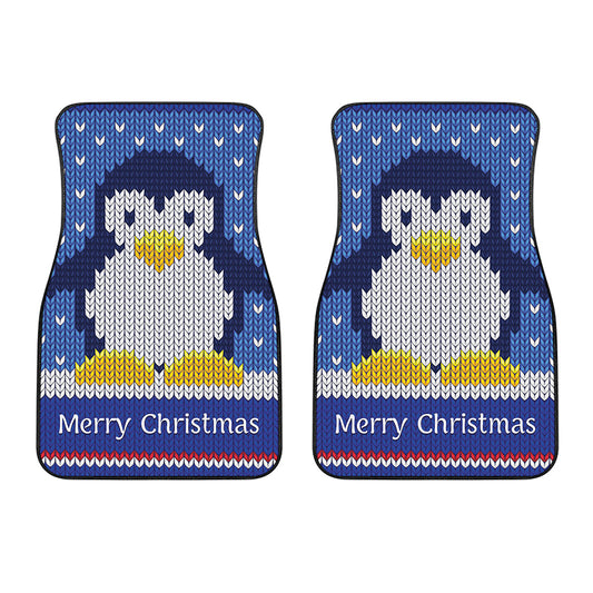 Christmas Penguin Knitted Print Front Car Floor Mats