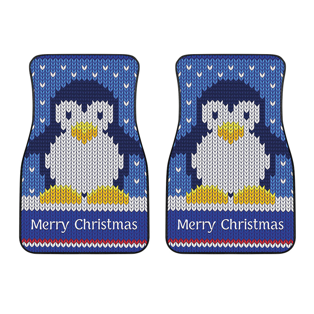 Christmas Penguin Knitted Print Front Car Floor Mats