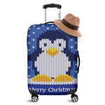 Christmas Penguin Knitted Print Luggage Cover