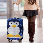 Christmas Penguin Knitted Print Luggage Cover