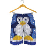 Christmas Penguin Knitted Print Men's Shorts