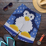 Christmas Penguin Knitted Print Men's Shorts