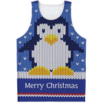 Christmas Penguin Knitted Print Men's Tank Top