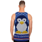Christmas Penguin Knitted Print Men's Tank Top