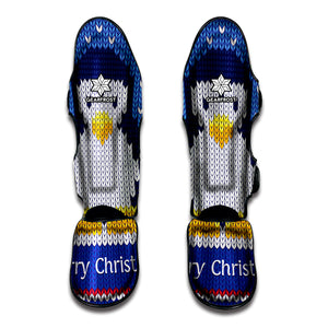 Christmas Penguin Knitted Print Muay Thai Shin Guard