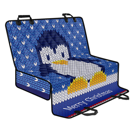 Christmas Penguin Knitted Print Pet Car Back Seat Cover