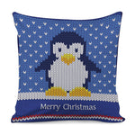 Christmas Penguin Knitted Print Pillow Cover