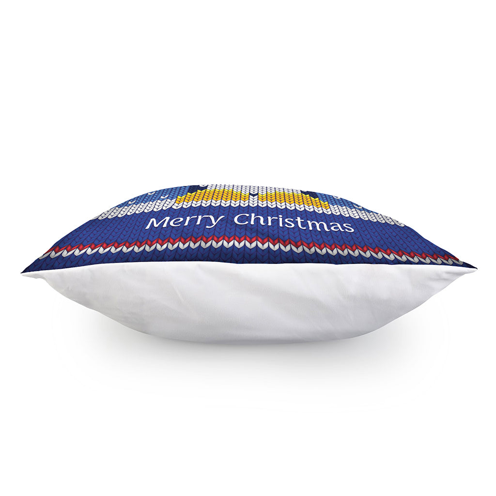 Christmas Penguin Knitted Print Pillow Cover