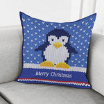Christmas Penguin Knitted Print Pillow Cover