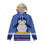 Christmas Penguin Knitted Print Pullover Hoodie