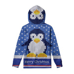 Christmas Penguin Knitted Print Pullover Hoodie