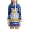 Christmas Penguin Knitted Print Pullover Hoodie Dress