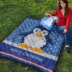 Christmas Penguin Knitted Print Quilt