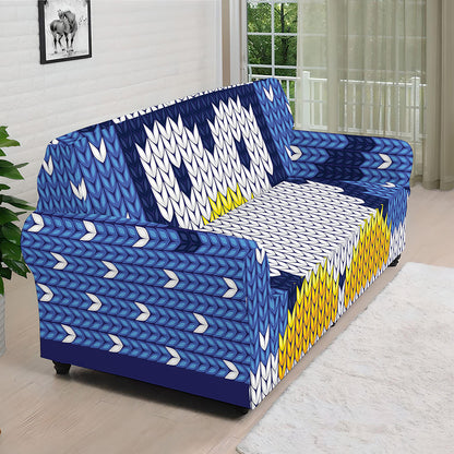 Christmas Penguin Knitted Print Sofa Cover