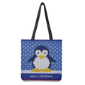 Christmas Penguin Knitted Print Tote Bag