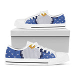 Christmas Penguin Knitted Print White Low Top Shoes