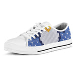 Christmas Penguin Knitted Print White Low Top Shoes