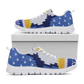 Christmas Penguin Knitted Print White Running Shoes