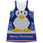 Christmas Penguin Knitted Print Women's Racerback Tank Top