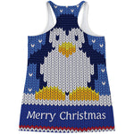 Christmas Penguin Knitted Print Women's Racerback Tank Top