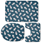 Christmas Polar Bear Pattern Print 3 Piece Bath Mat Set