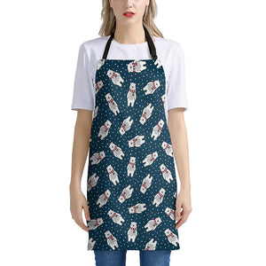 Christmas Polar Bear Pattern Print Apron