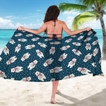 Christmas Polar Bear Pattern Print Beach Sarong Wrap