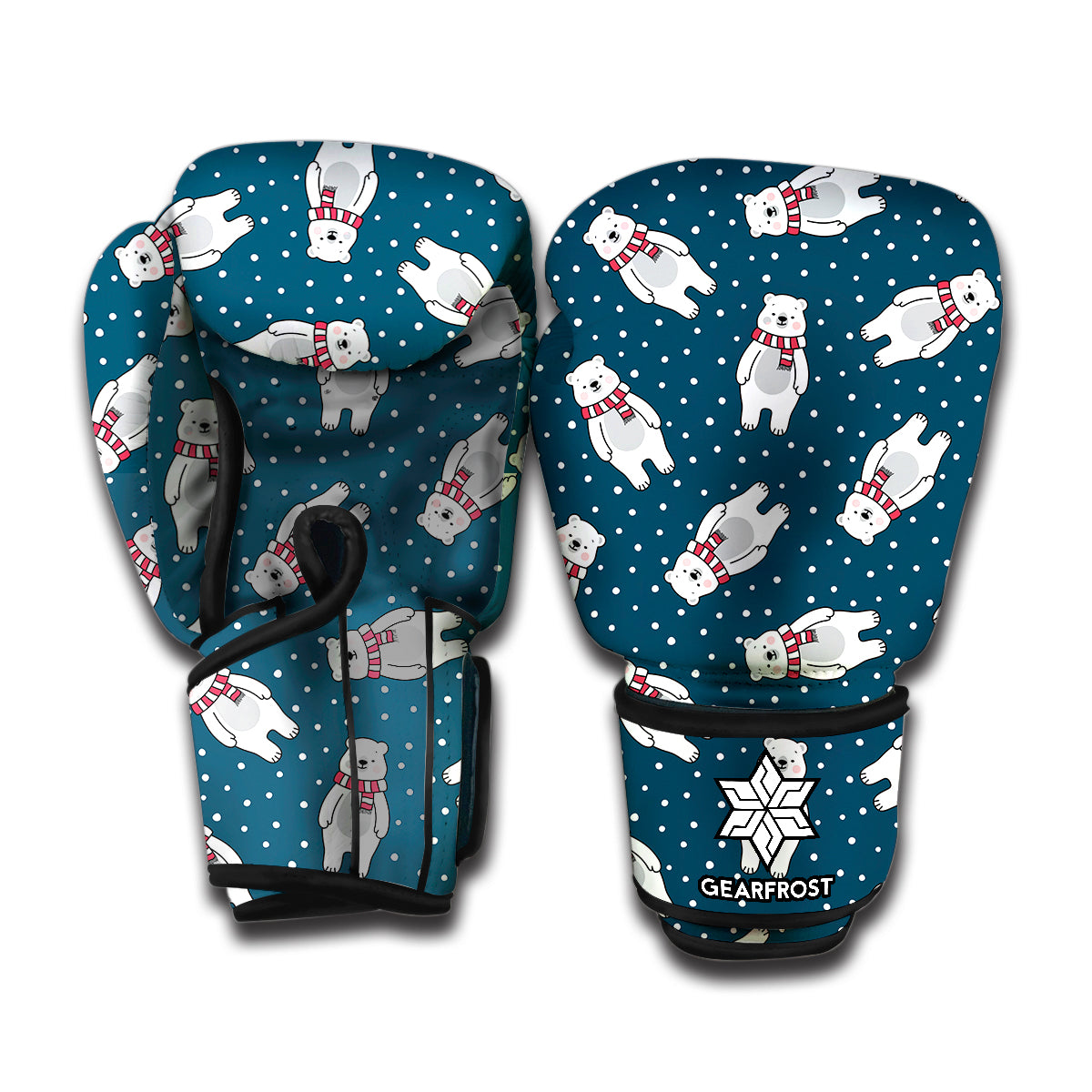 Christmas Polar Bear Pattern Print Boxing Gloves