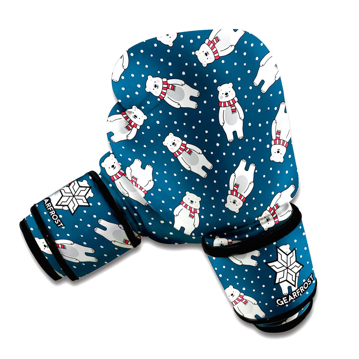 Christmas Polar Bear Pattern Print Boxing Gloves