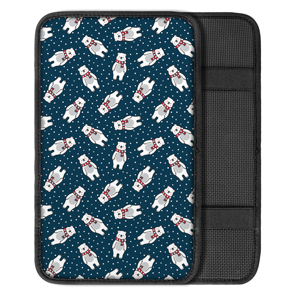 Christmas Polar Bear Pattern Print Car Center Console Cover