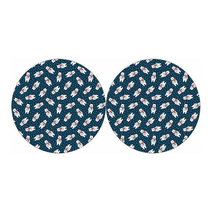 Christmas Polar Bear Pattern Print Car Coasters