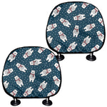 Christmas Polar Bear Pattern Print Car Headrest Covers
