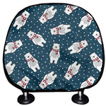 Christmas Polar Bear Pattern Print Car Headrest Covers
