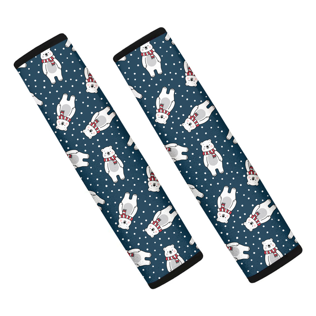 Christmas Polar Bear Pattern Print Car Seat Belt Covers