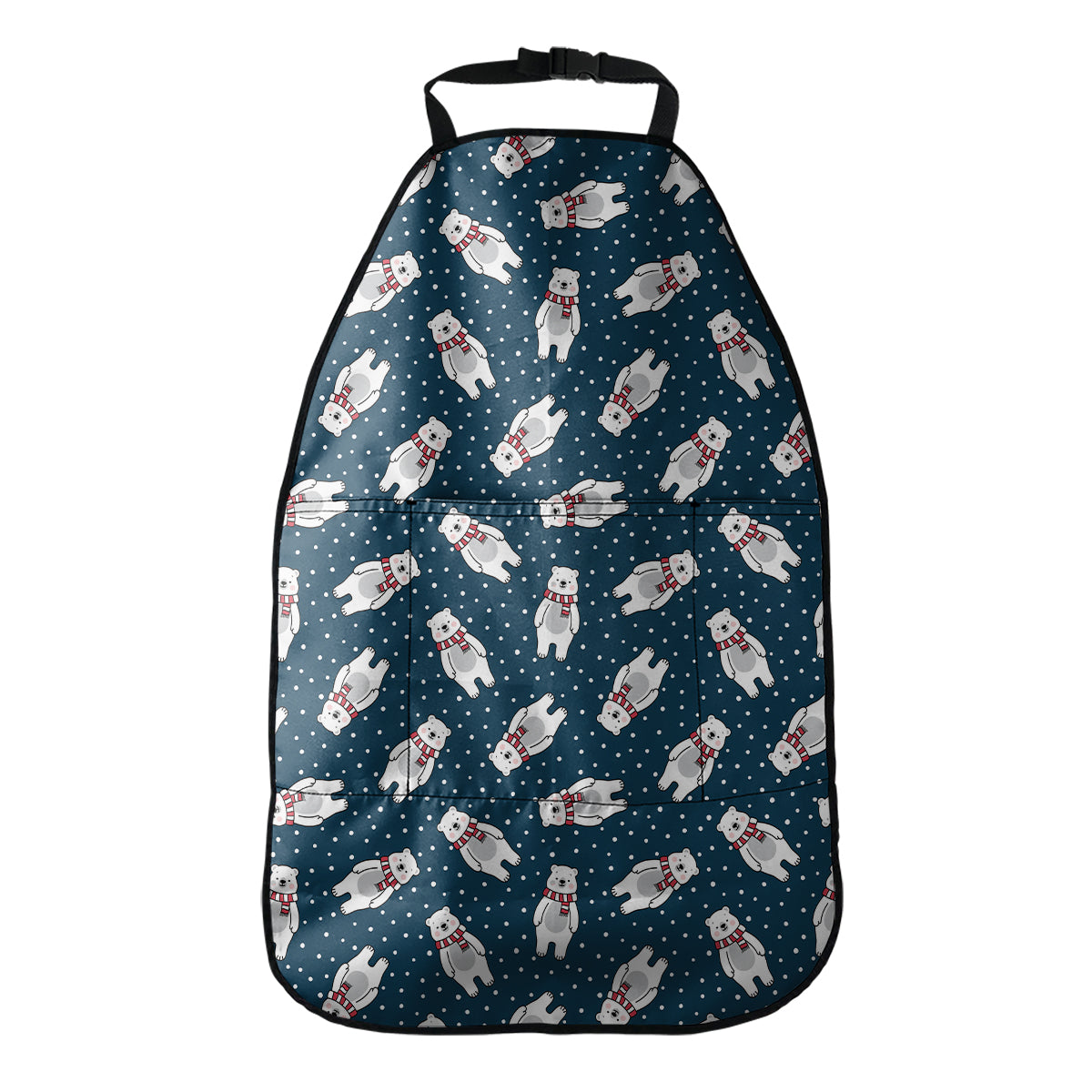 Christmas Polar Bear Pattern Print Car Seat Organizers